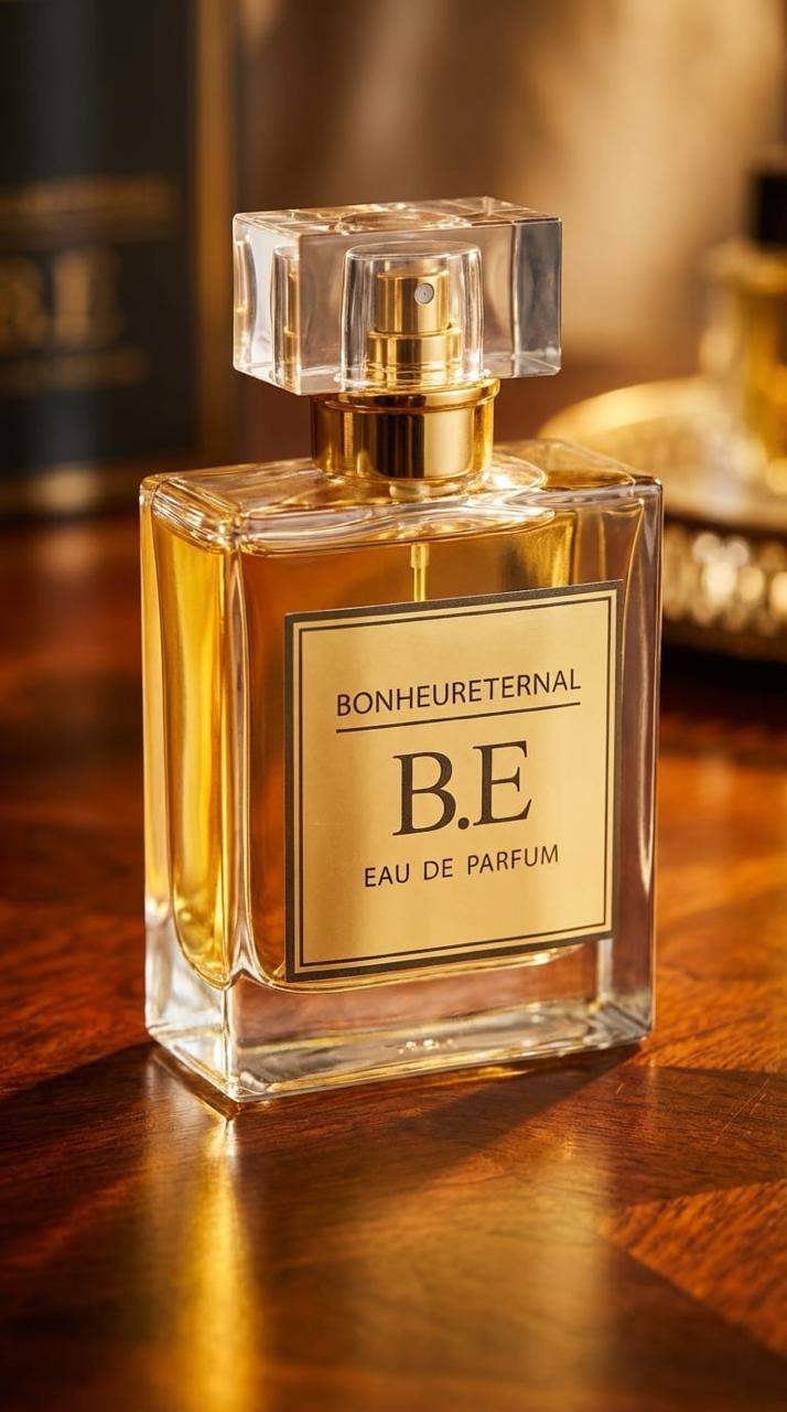 BONHEURETERNAL Scent Luxe — flacon beside matching presentation box